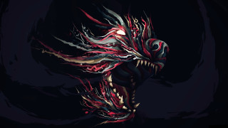 Demonic dragon face glow android - light in the background free wallpaper