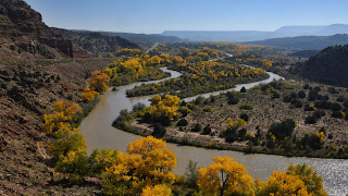 Autumn river mountains trees fire - yellow leaf free wallpaper