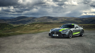 Mountain road car cloudy sky 2 - realistic free wallpaper for desktop