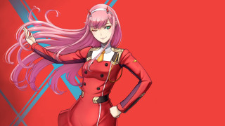 Pink hair red dress portrait - a red dress free wallpaper for desktop