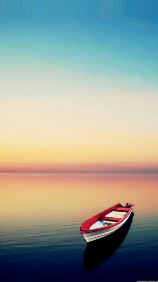 Boat reflection minimalist sunset ocean - dawn free wallpaper