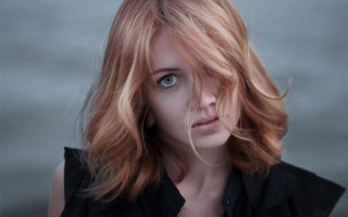 Blonde woman blue eyes black 6 - blue eye free wallpaper for desktop