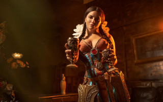 Cosplay woman wine flower dark - her free wallpaper