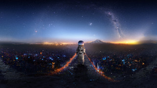 Man space suit hill stars - alan bean free wallpaper