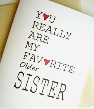 Favorite older sister handwritten message - free love wallpaper