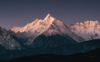Mountain range snow peak sunset - sunset free wallpaper