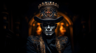 Skull facepaint man black top - a black jacket free wallpaper
