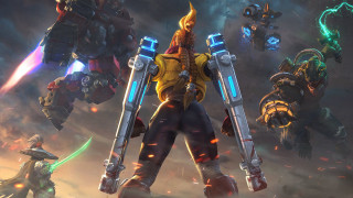 Epylon point lights robot battle - a group of characters free wallpaper