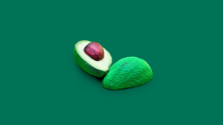 Green red avocado apple bowl - a green background free wallpaper