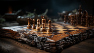 Chess wood 3d render city - a chess board free wallpaper