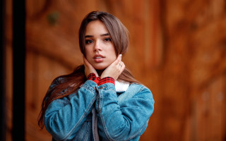 Woman denim jacket red plaid - a denim jacket free wallpaper