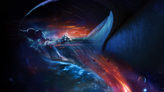 Waterfall sky swirl astronaut aurora - swirl free wallpaper