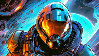 Space suit helmet earth moon - a sci free wallpaper