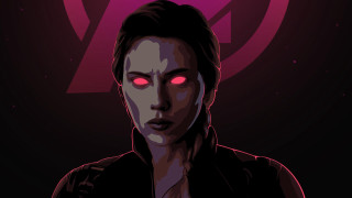 Red eyes woman black jacket - laurie greasley free wallpaper