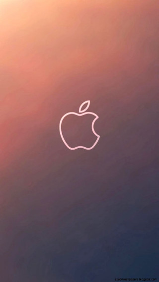 Apple logo wall blurry sunset - free technology wallpaper