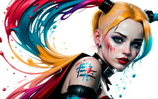 Colorful hair piercings tattoo paint - paint splatter free wallpaper