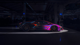 Neon car cyberpunk scifi urban - rim free wallpaper