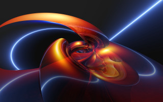 Red blue swirl raytraced mandelbrot 2 - ray free wallpaper