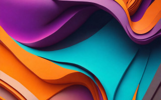 Colorful abstract curved design blue - surreal free wallpaper