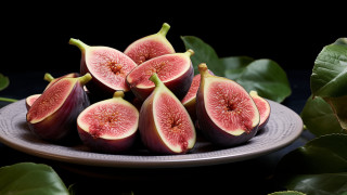 Figs plate leaves table black - a black background free wallpaper for desktop