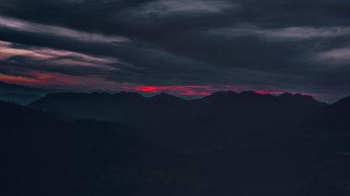Red sunset mountain range moorish - a red sun free wallpaper