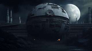 Futuristic space station moon architecture - a futuristic space station free wallpaper