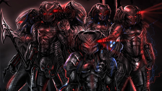 Alien men dark room red - their face free wallpaper
