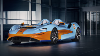 Blue orange sports car glass - panfuturism free wallpaper