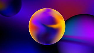 Colorful bubbles blue purple beeple - c4d free wallpaper