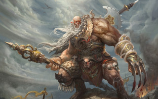 Man demon sword armor mountain - bayard wu free wallpaper