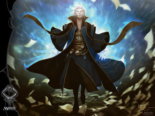 Man blue coat white hair - a blue coat free wallpaper
