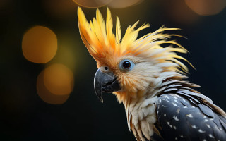 Bird yellow mohawk closeup art - a close up of a bird free wallpaper