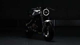Motorcycle dark room light side 2 - the front of the bike free wallpaper