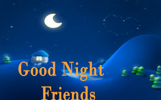 Night house moon good night 2 - video art free wallpaper