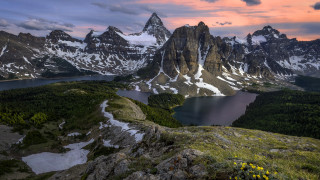 Mountain lake sunset clouds forest 4 - bob thompson free wallpaper