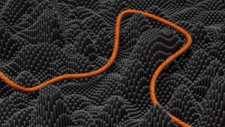 Orange line black dots pattern - black dot free wallpaper