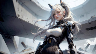 Futuristic woman building chest artgerm - cyberpunk art free wallpaper