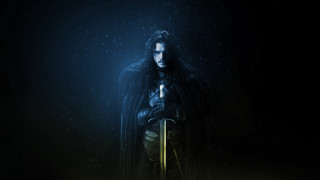 Man in black rain sword - his shoulder free wallpaper