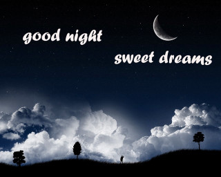 Night sky clouds half moon - a quote above free wallpaper