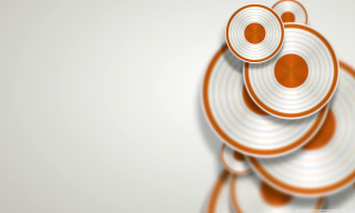 Orange white circles white background - octane renderer free wallpaper