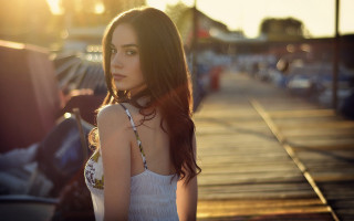 Eszter mattioni anamorphic bokeh photorealistic - the side of the road free wallpaper