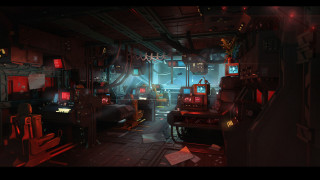 Sci fi room red lights - league of legends concept art free wallpaper