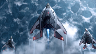 Fighterjets clouds mountains conceptart jet - a group of fighter jets free wallpaper