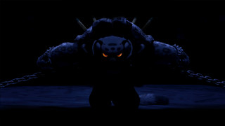 Creepy glowing eyes chains menacing - a creepy looking creature free wallpaper