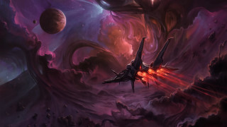 Space ship purple sky planets - planet free wallpaper