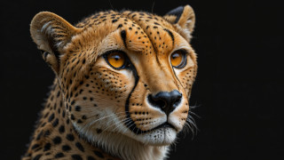 Cheetah yellow eyes black background - yellow eye free wallpaper