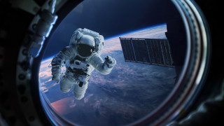 Astronaut floating space satellite earth - the earth free wallpaper