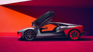 Silver sports car doors open 6 - floor free wallpaper