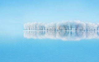 Lake trees blue sky winter - winter free wallpaper for desktop