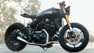 Black motorcycle street tree bushes - behance hd free wallpaper